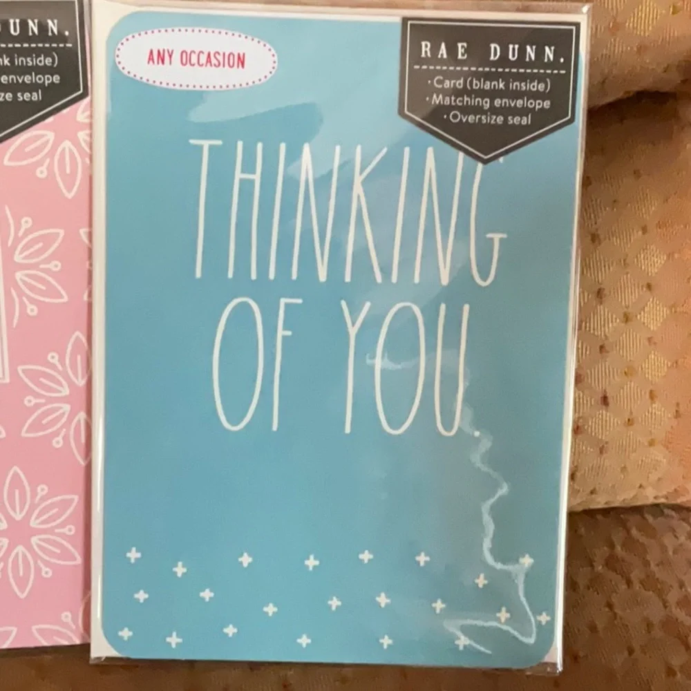 Rae Dunn Birthday & Thinking of You Cards bundle, set of 3, blank inside